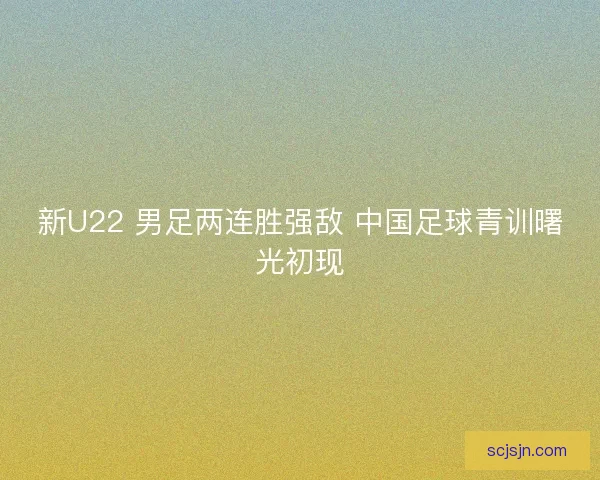 新U22 男足两连胜强敌 中国足球青训曙光初现