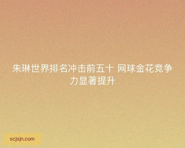 朱琳世界排名冲击前五十 网球金花竞争力显著提升