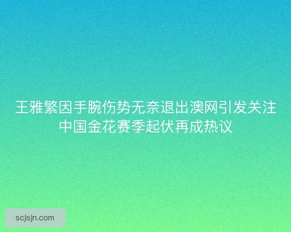 王雅繁因手腕伤势无奈退出澳网引发关注中国金花赛季起伏再成热议